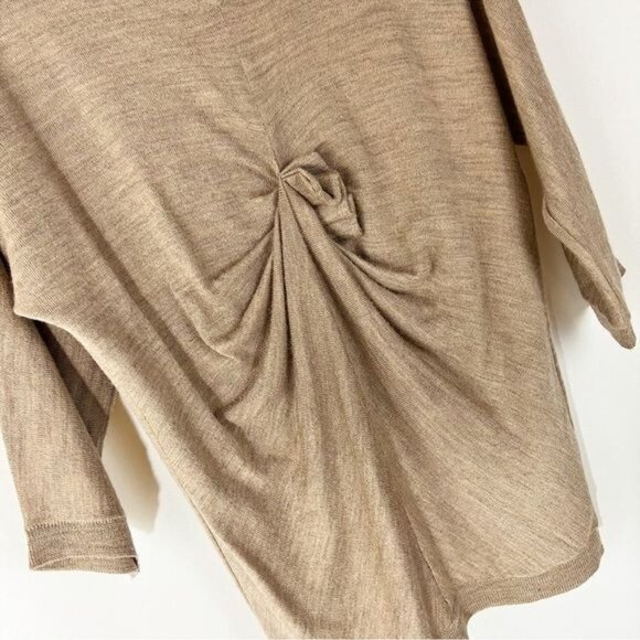 Garnet Hill Merino Wool V-Neck Brown Sweater M Minimalist Quiet Luxury Fall - Picture 6 of 6